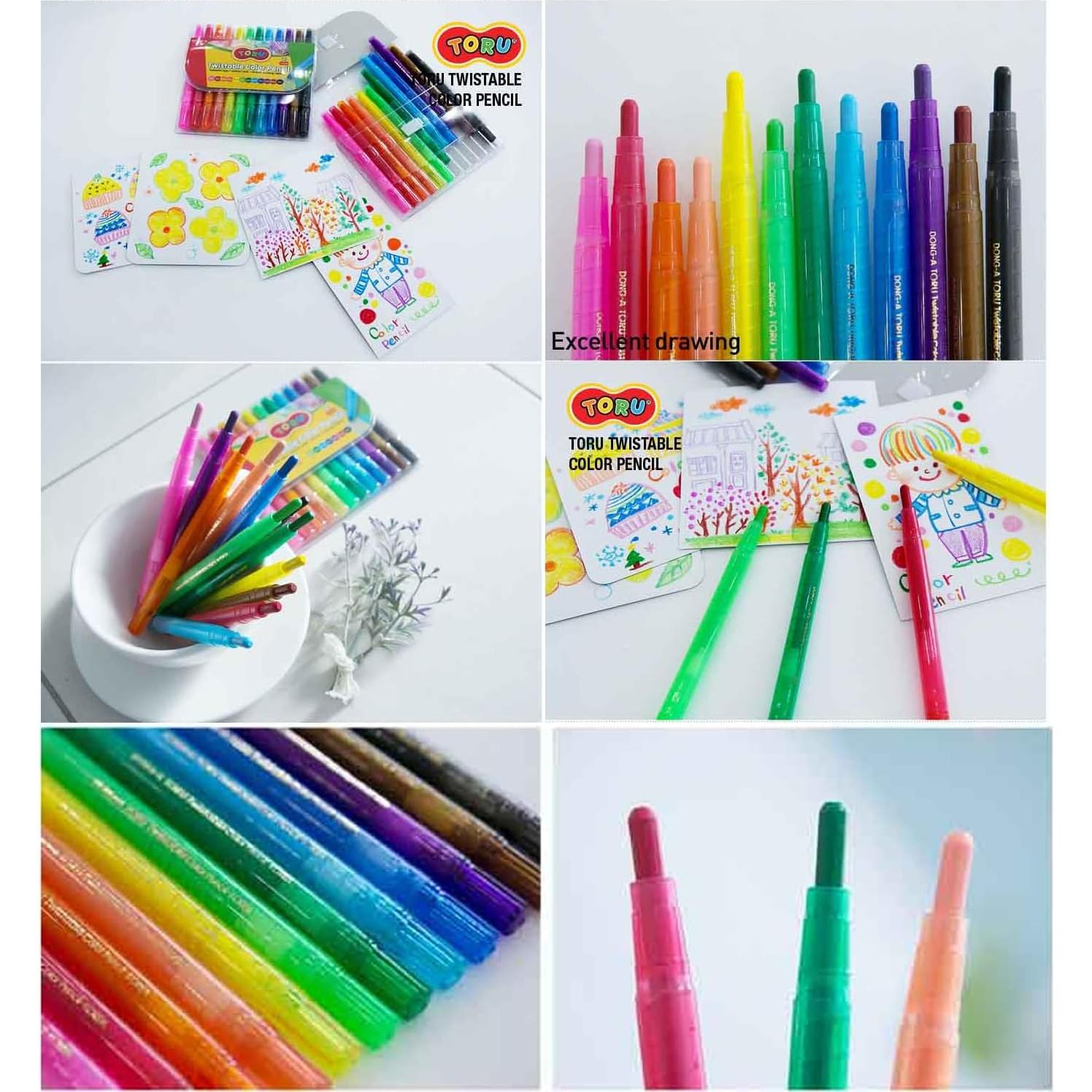 Juego de Lápices de Colores Twistable LENITH 12 Colores