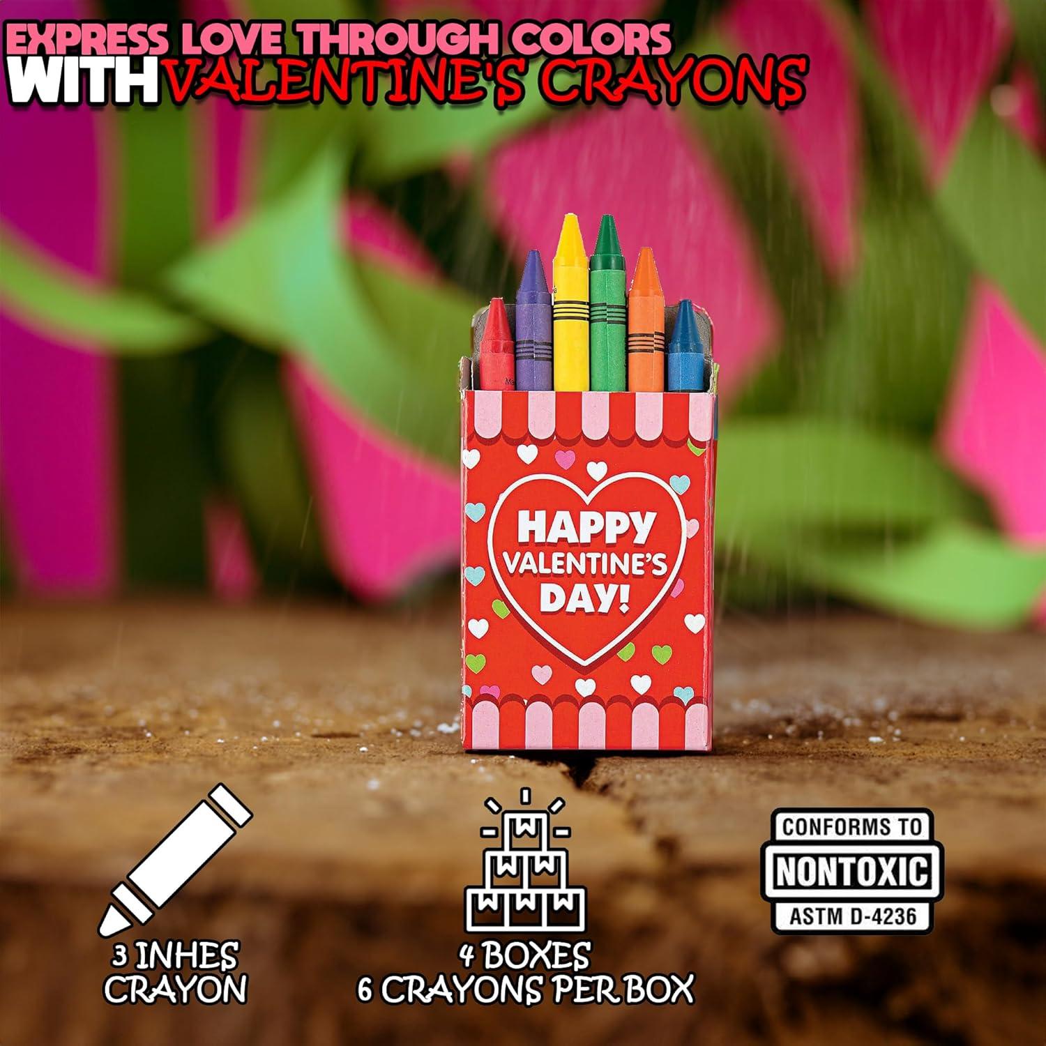Crayones en forma de corazón Fun Express 24 unidades no tóxicos