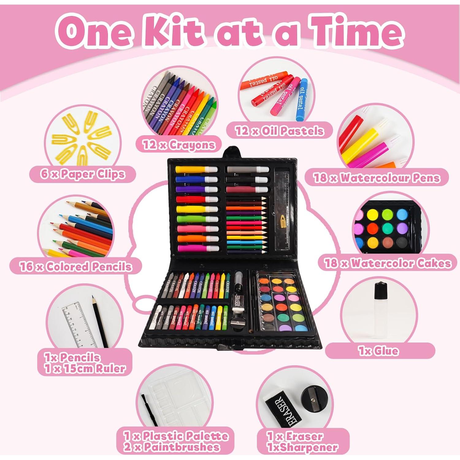 Set de Arte KIDDYCOLOR 80 Piezas para Niños 3-12 Años