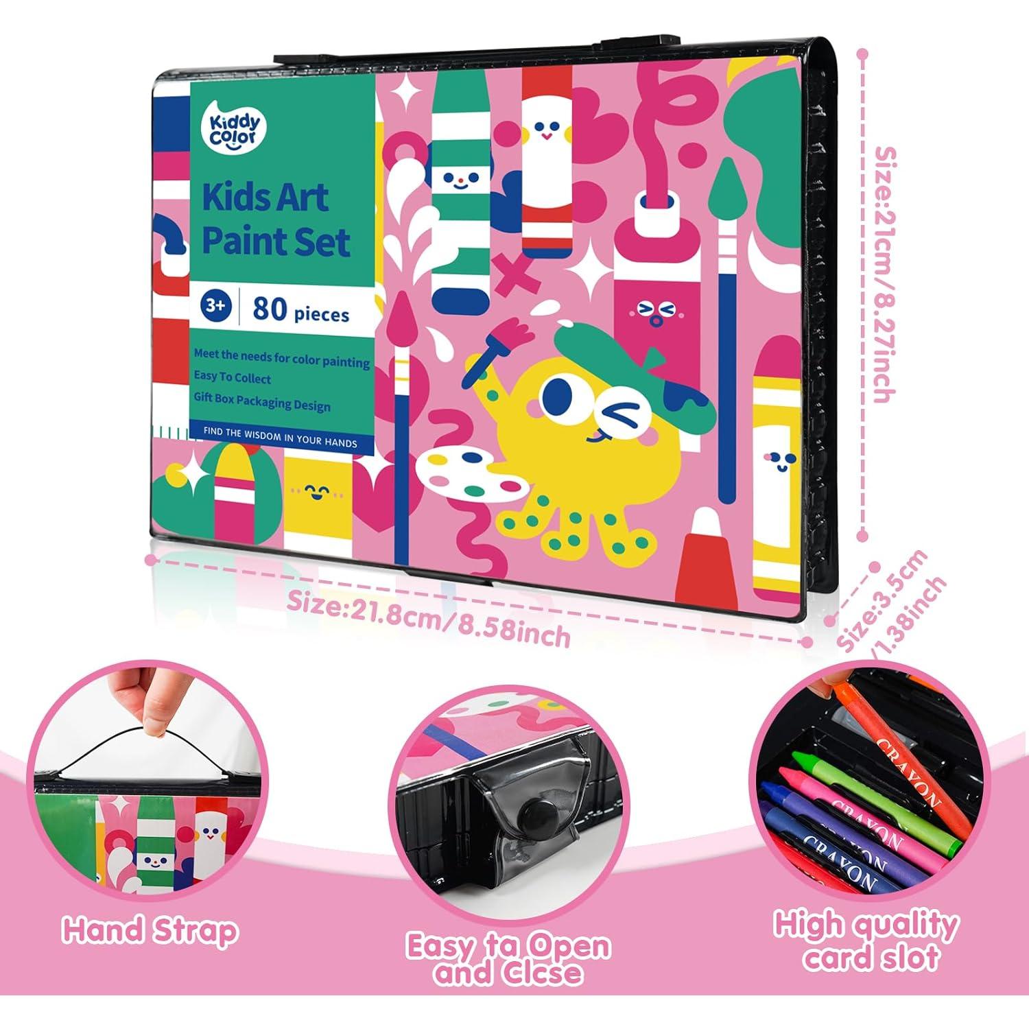 Set de Arte KIDDYCOLOR 80 Piezas para Niños 3-12 Años