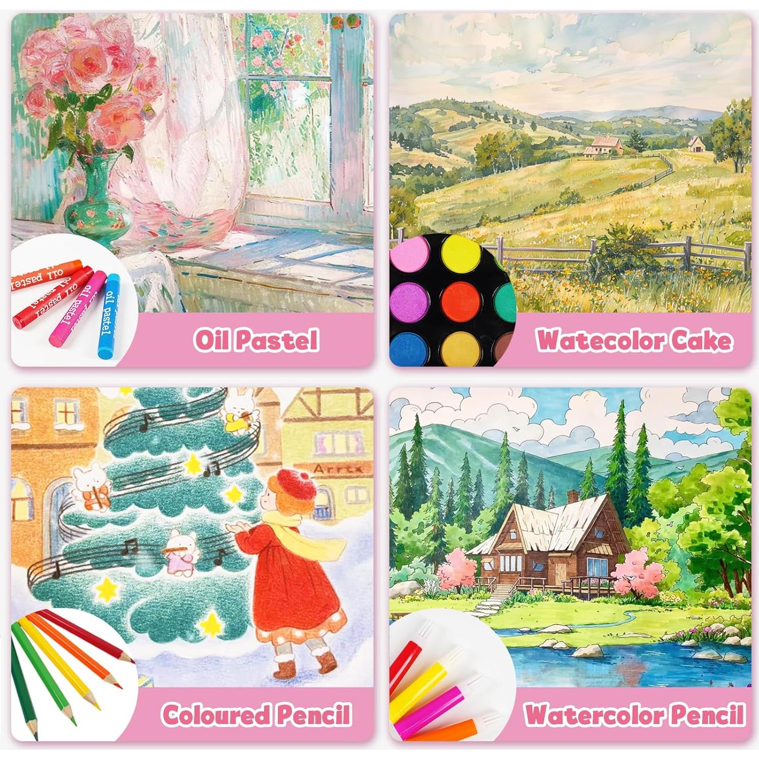 Set de Arte KIDDYCOLOR 80 Piezas para Niños 3-12 Años