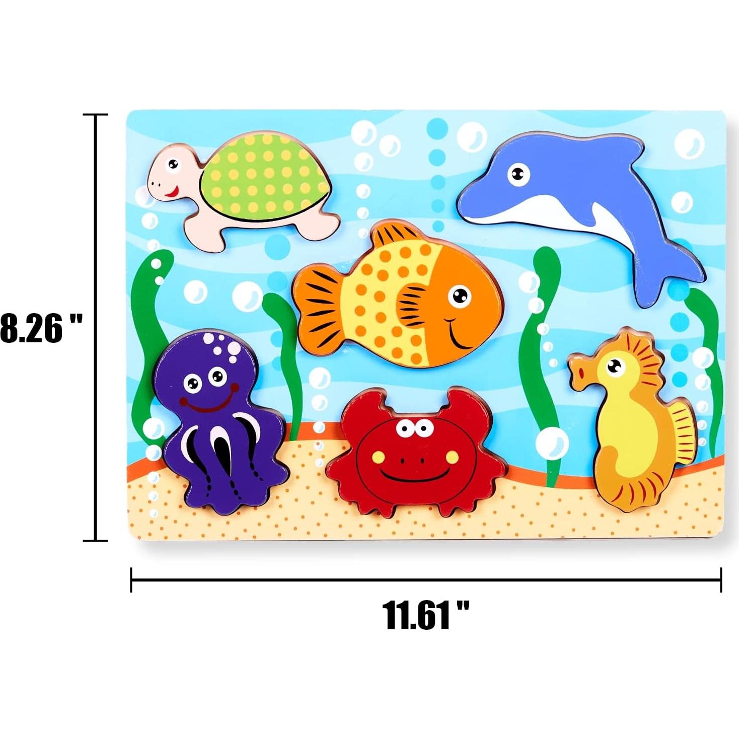 Rompecabezas Chunky de Madera ExploratoY - Animales 3D para Niños