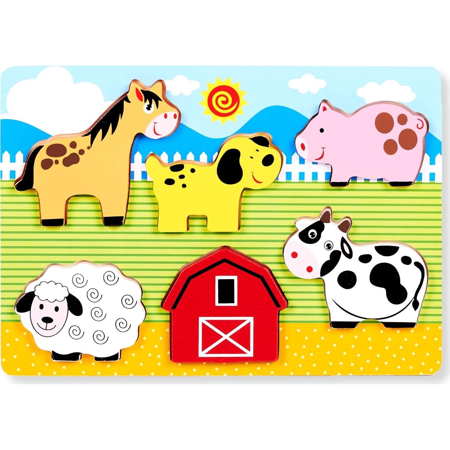 Rompecabezas Chunky de Madera ExploratoY - Animales 3D para Niños