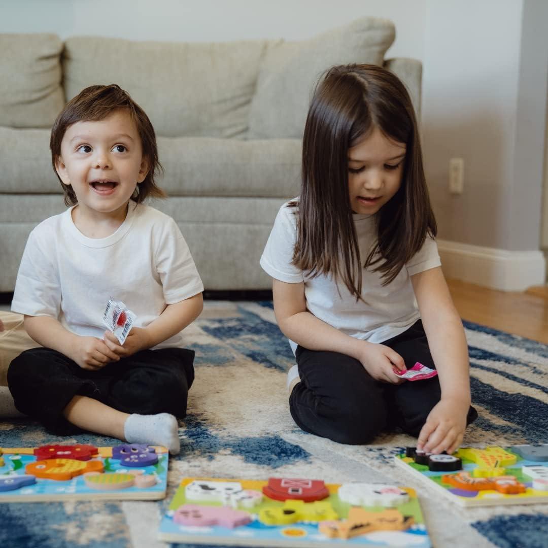 Rompecabezas Chunky de Madera ExploratoY - Animales 3D para Niños