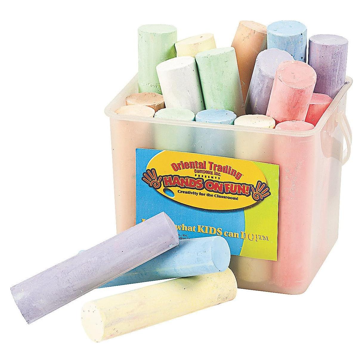 Tiza de Acera Jumbo 20 Piezas - Oriental Trading - Colores Pastel