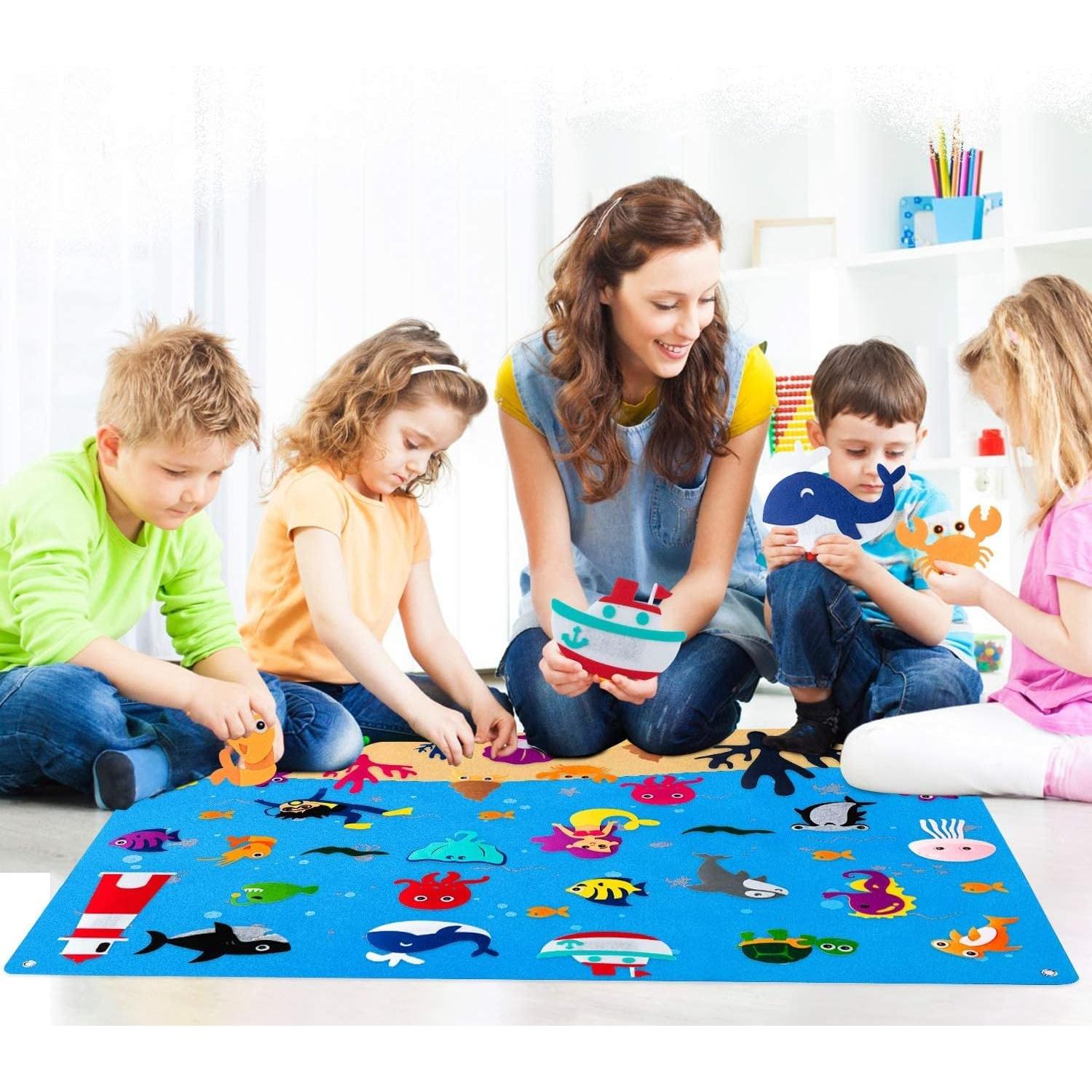 Conjunto de Cuentos de Fieltro Oceánico WATINC 40 Piezas