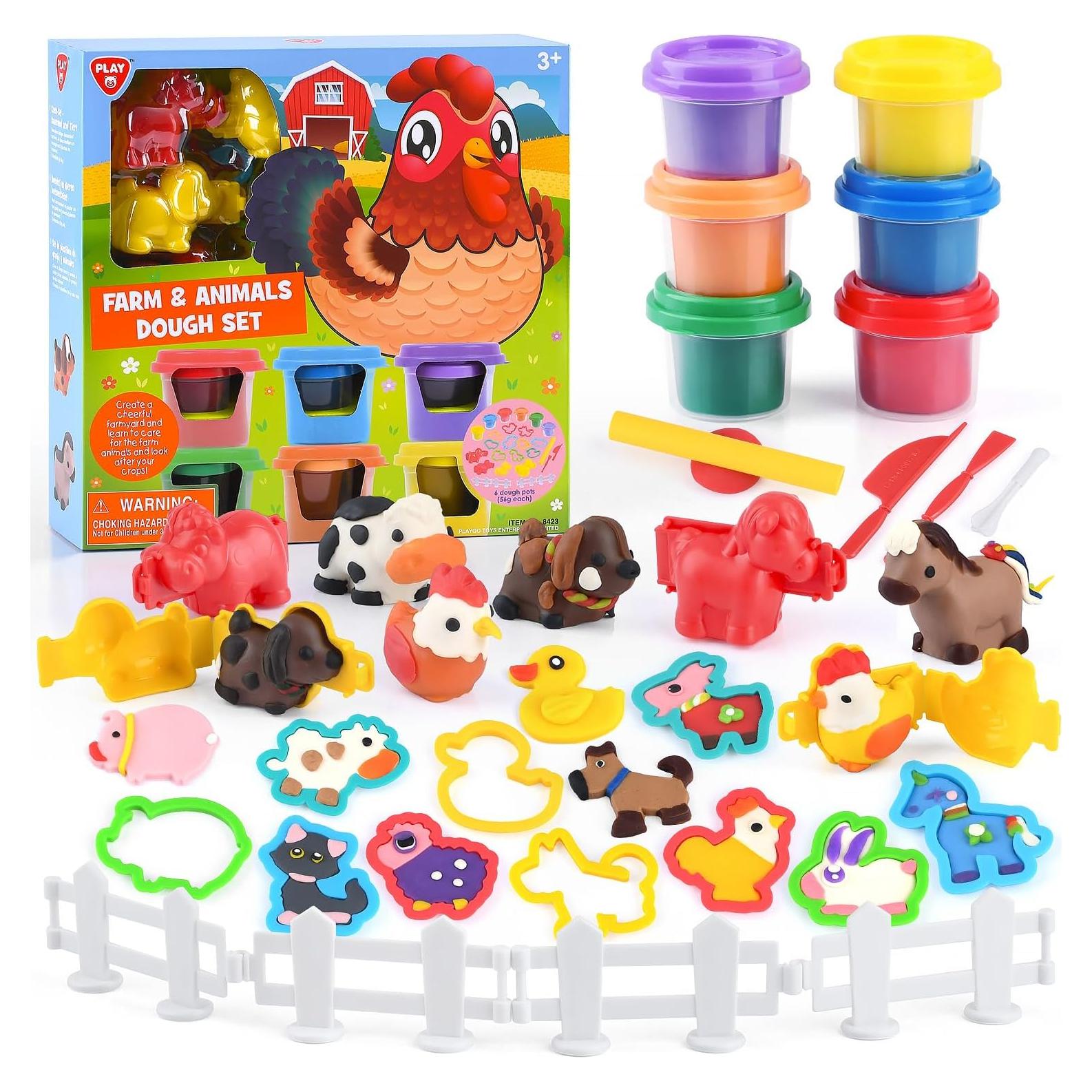 Kit de Arcilla de Animales de Granja PLAY 21 Moldes 0.66 kg