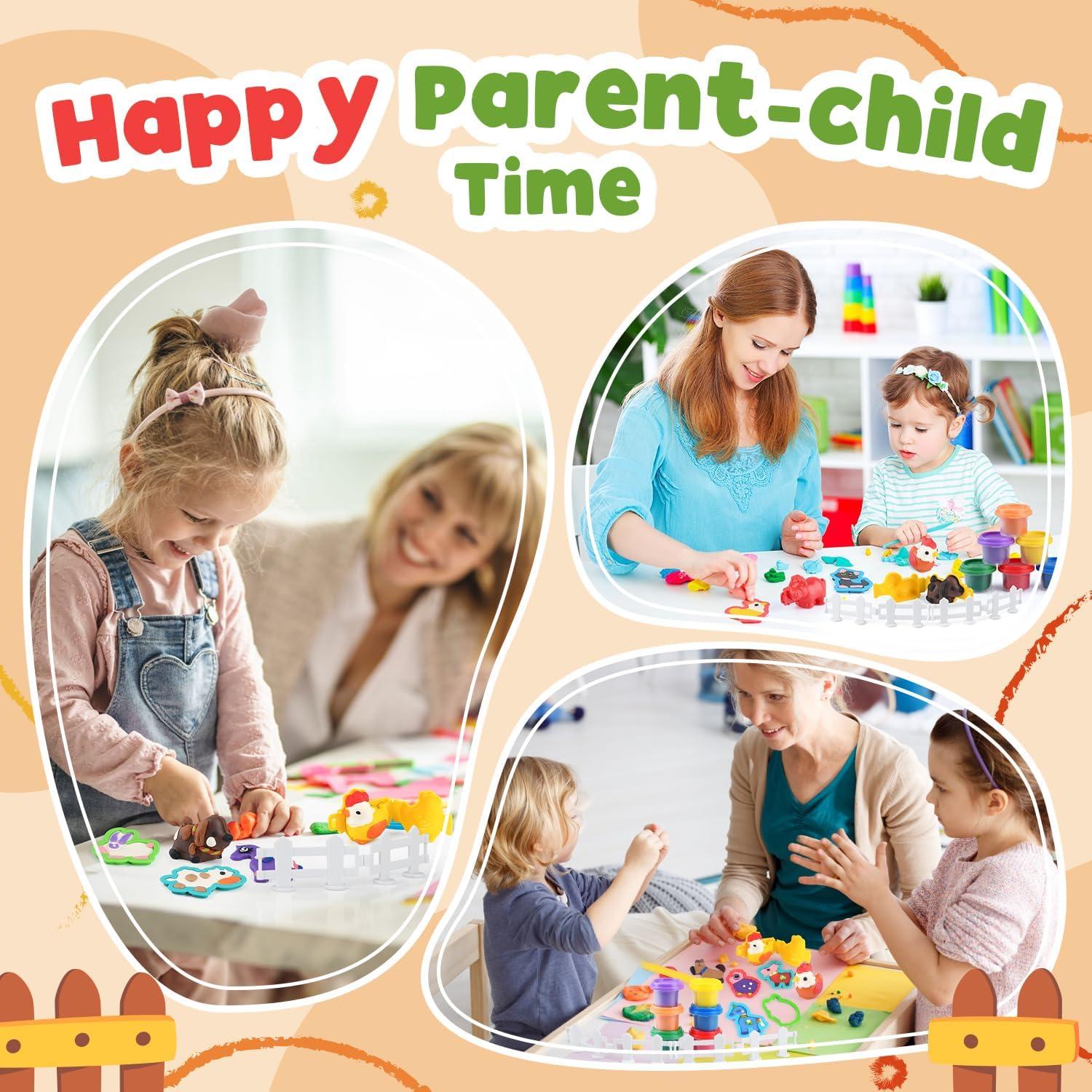 Kit de Arcilla de Animales de Granja PLAY 21 Moldes 0.66 kg