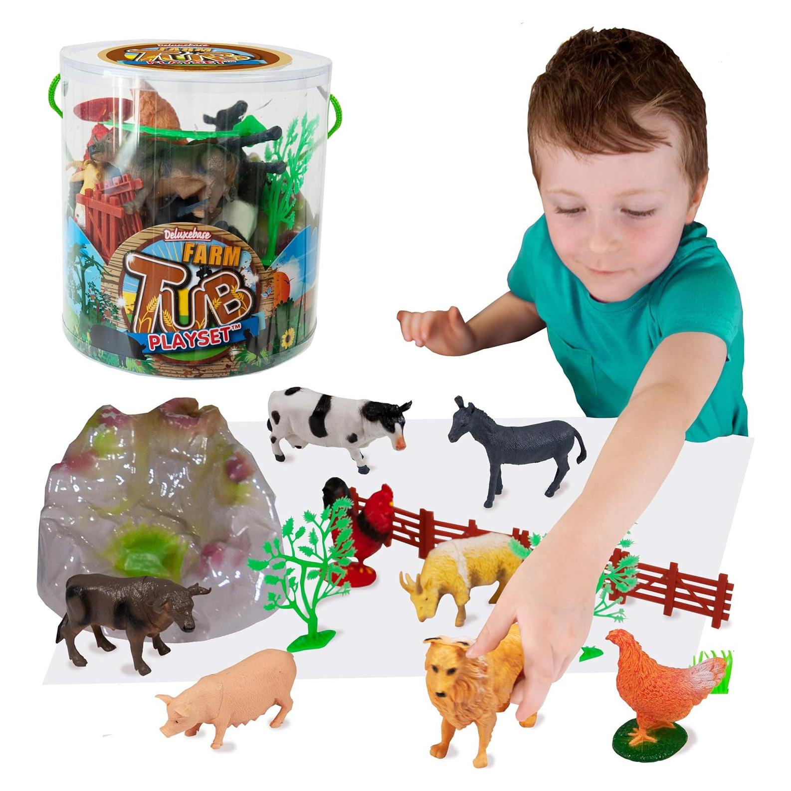 Juego de Tubos Granja Deluxebase 12 Figuras Animales 269g