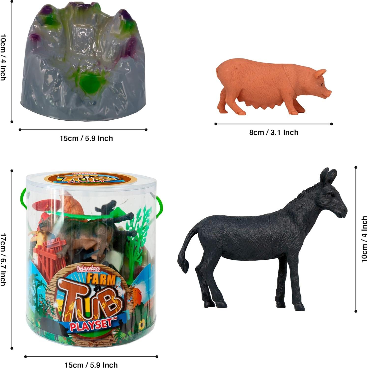 Juego de Tubos Granja Deluxebase 12 Figuras Animales 269g