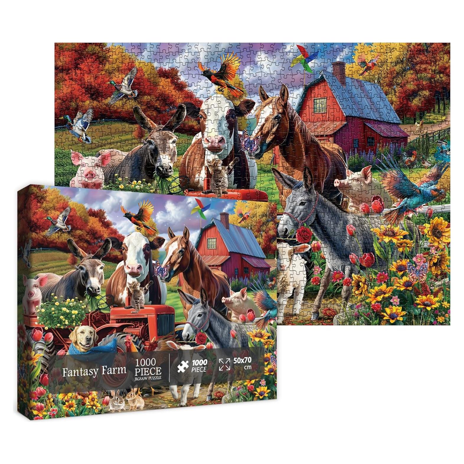 Rompecabezas 1000 Piezas BBOLDIN Animales de Granja Otoñales