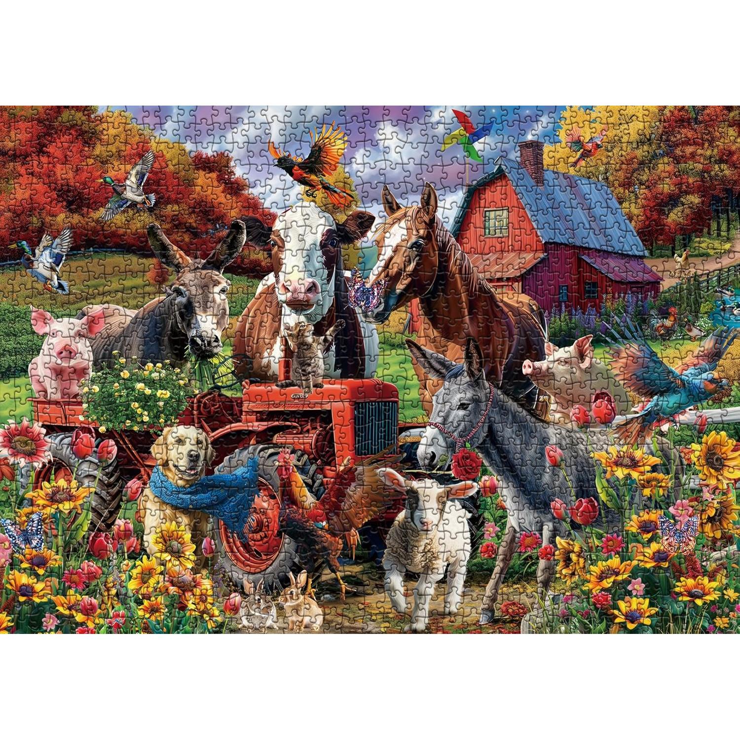 Rompecabezas 1000 Piezas BBOLDIN Animales de Granja Otoñales