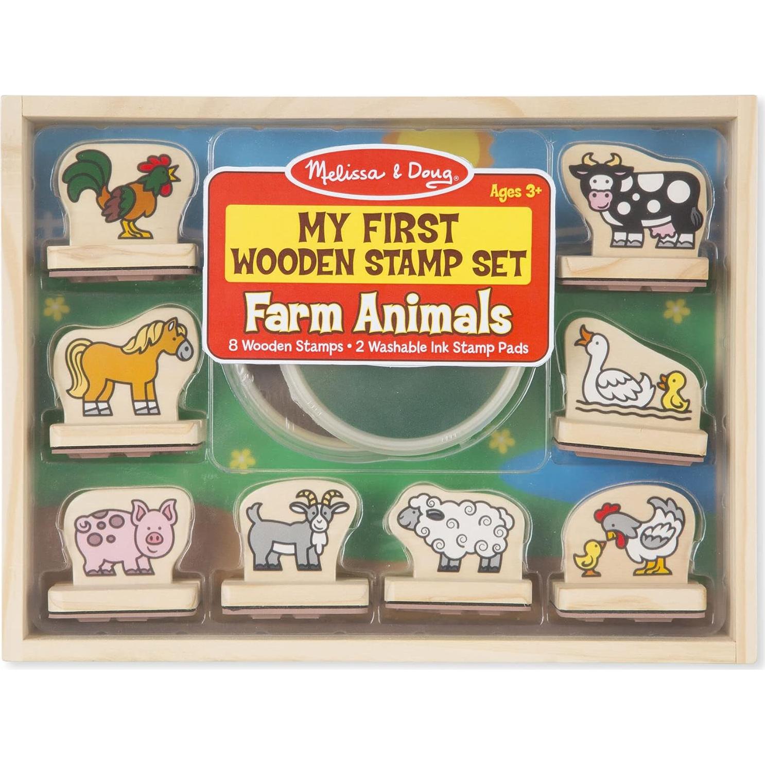 Juego de Sellos de Madera Melissa & Doug Animales de Granja