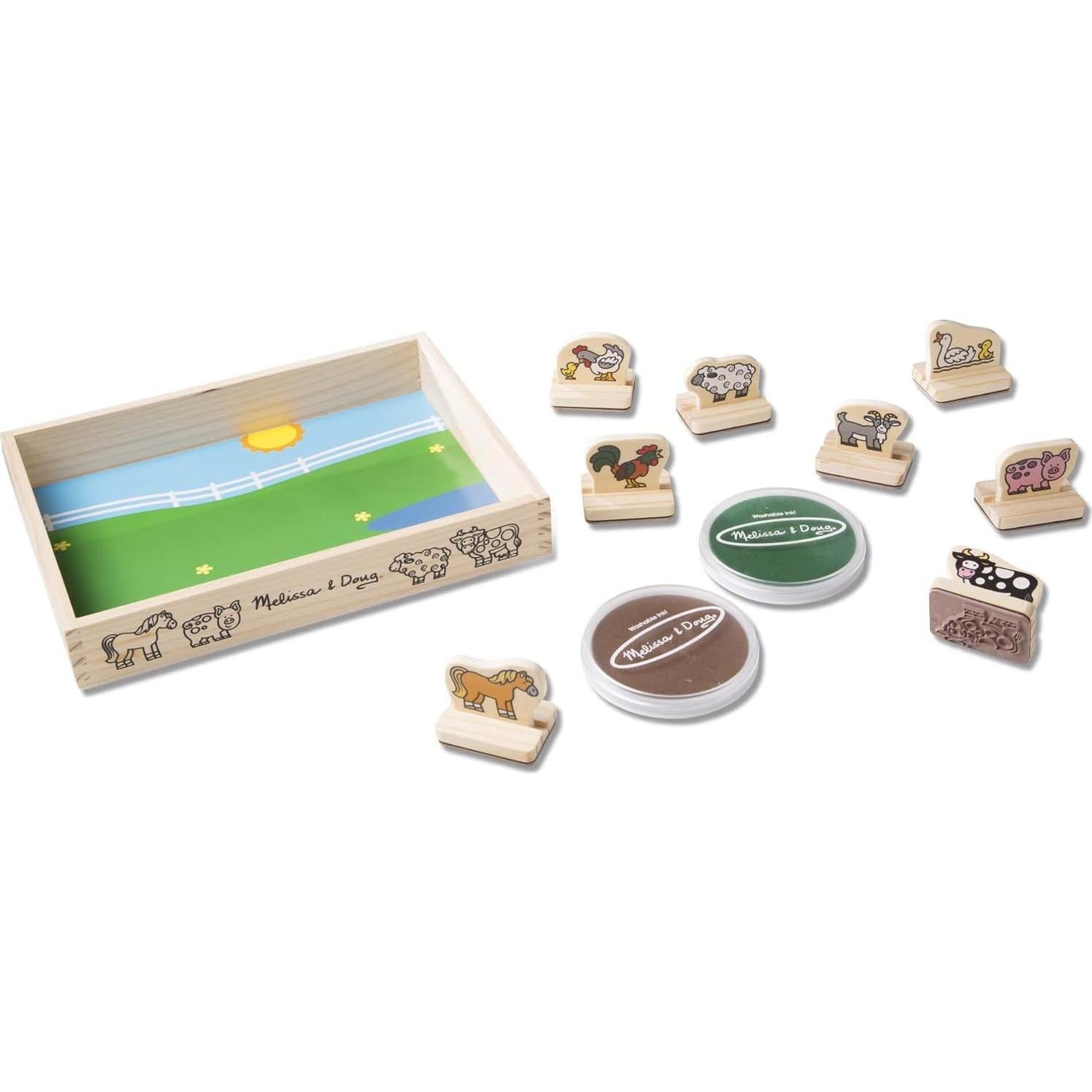 Juego de Sellos de Madera Melissa & Doug Animales de Granja