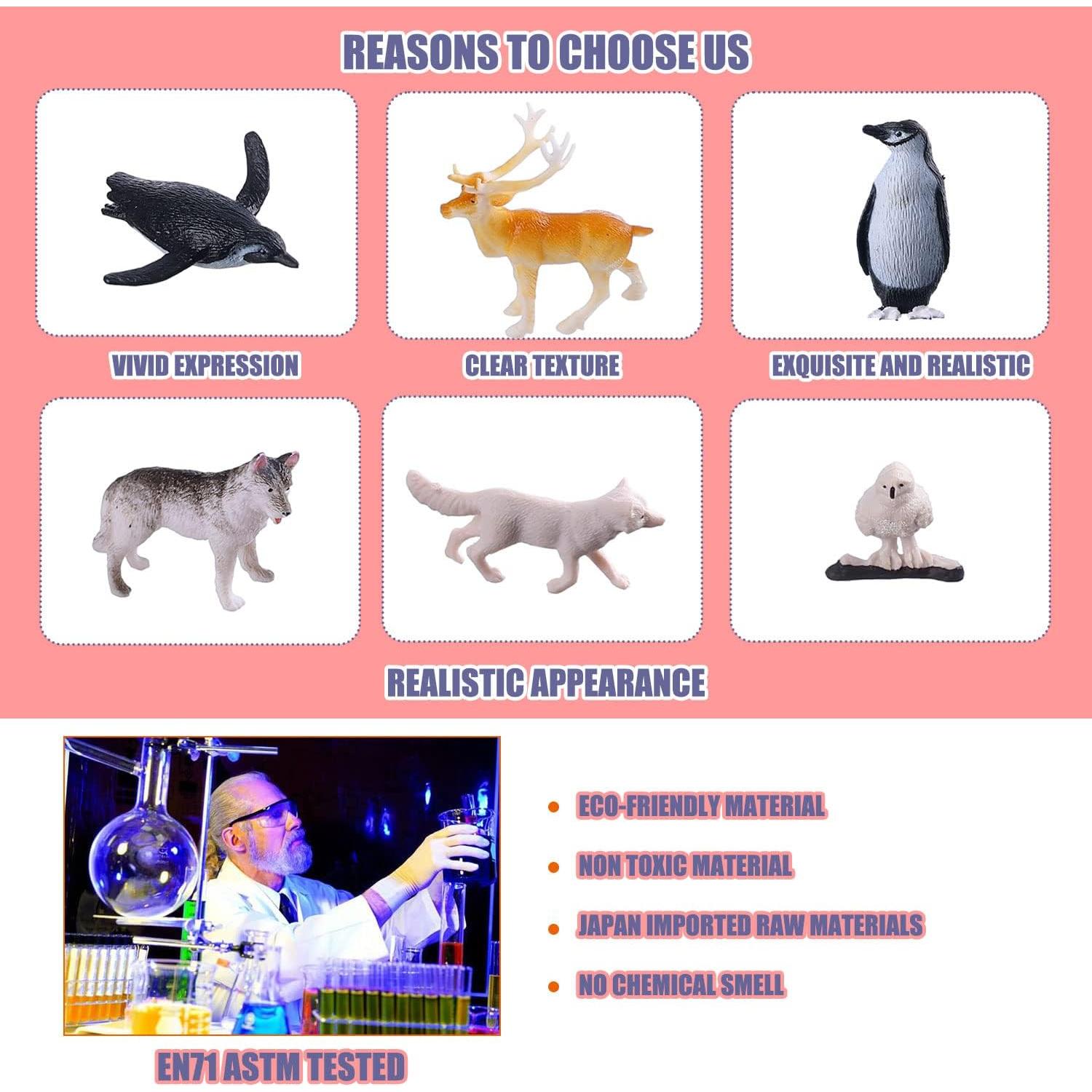 Figuritas de Animales Polares JOKFEICE 25pcs Realistas