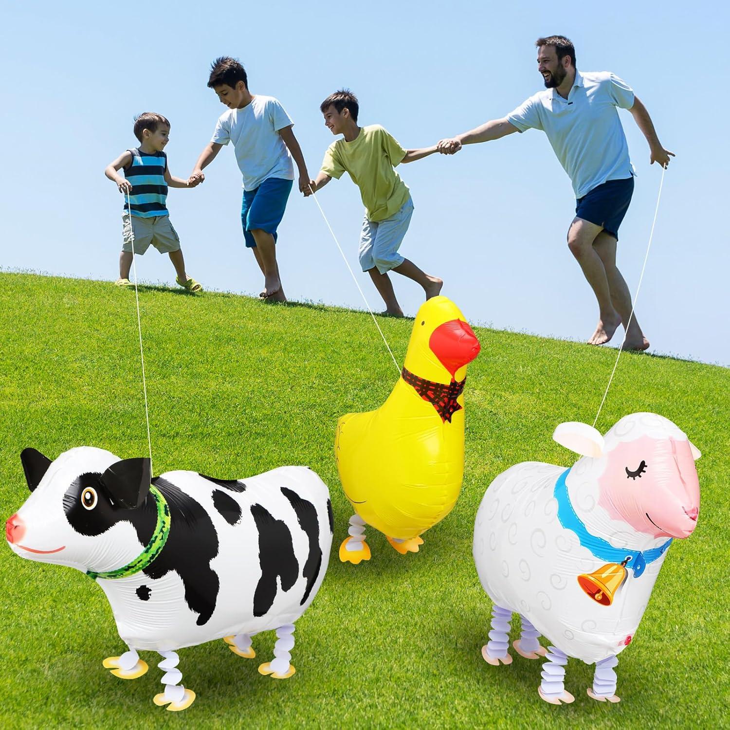 Set de Fiesta de Granja 12 Piezas VioraWhite - Globos y Manteles