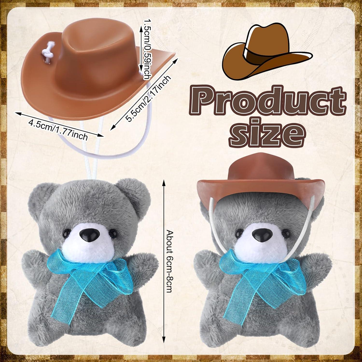 20 Mini Juguetes de Peluche Vaquero con Sombreros - Blueweenly