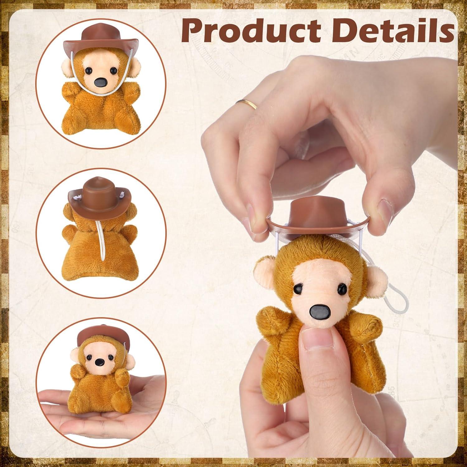 20 Mini Juguetes de Peluche Vaquero con Sombreros - Blueweenly
