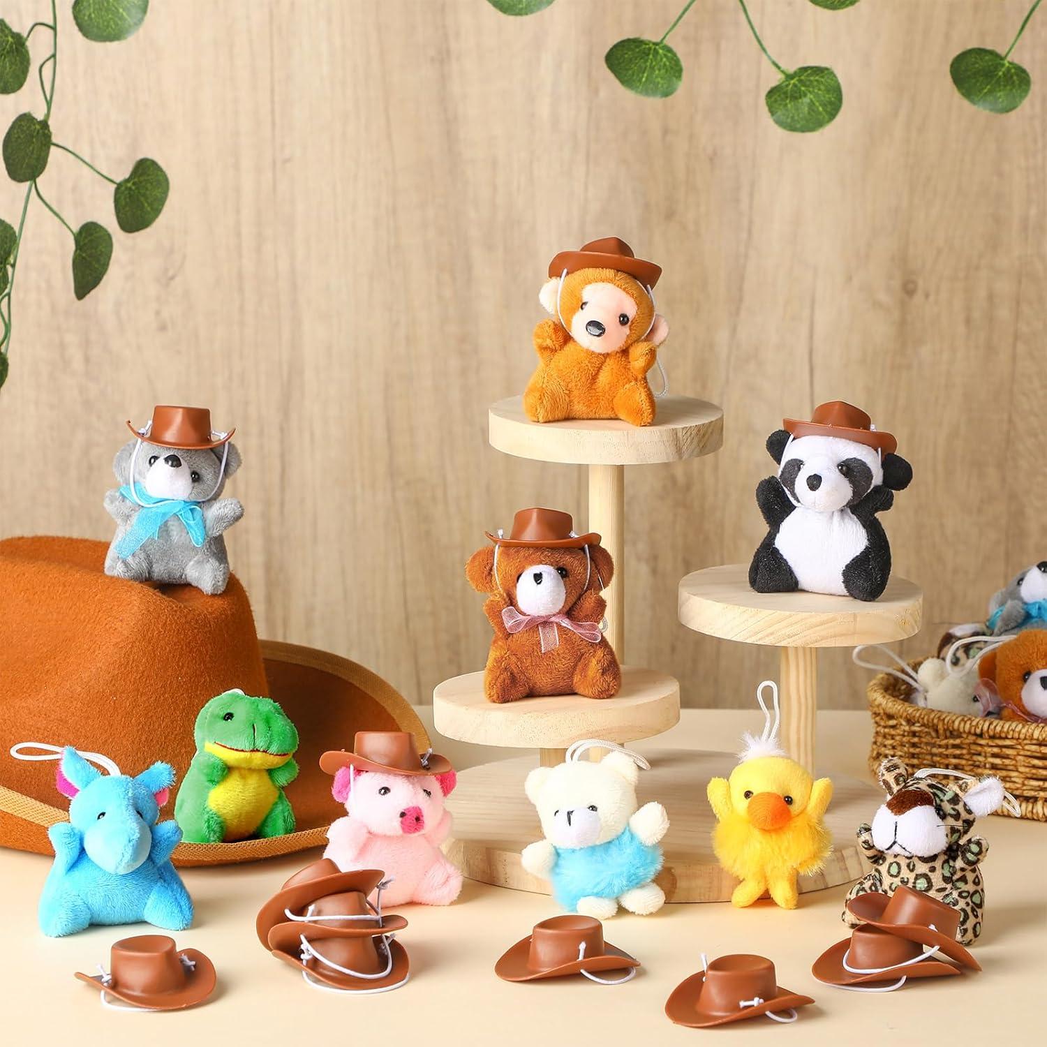 20 Mini Juguetes de Peluche Vaquero con Sombreros - Blueweenly