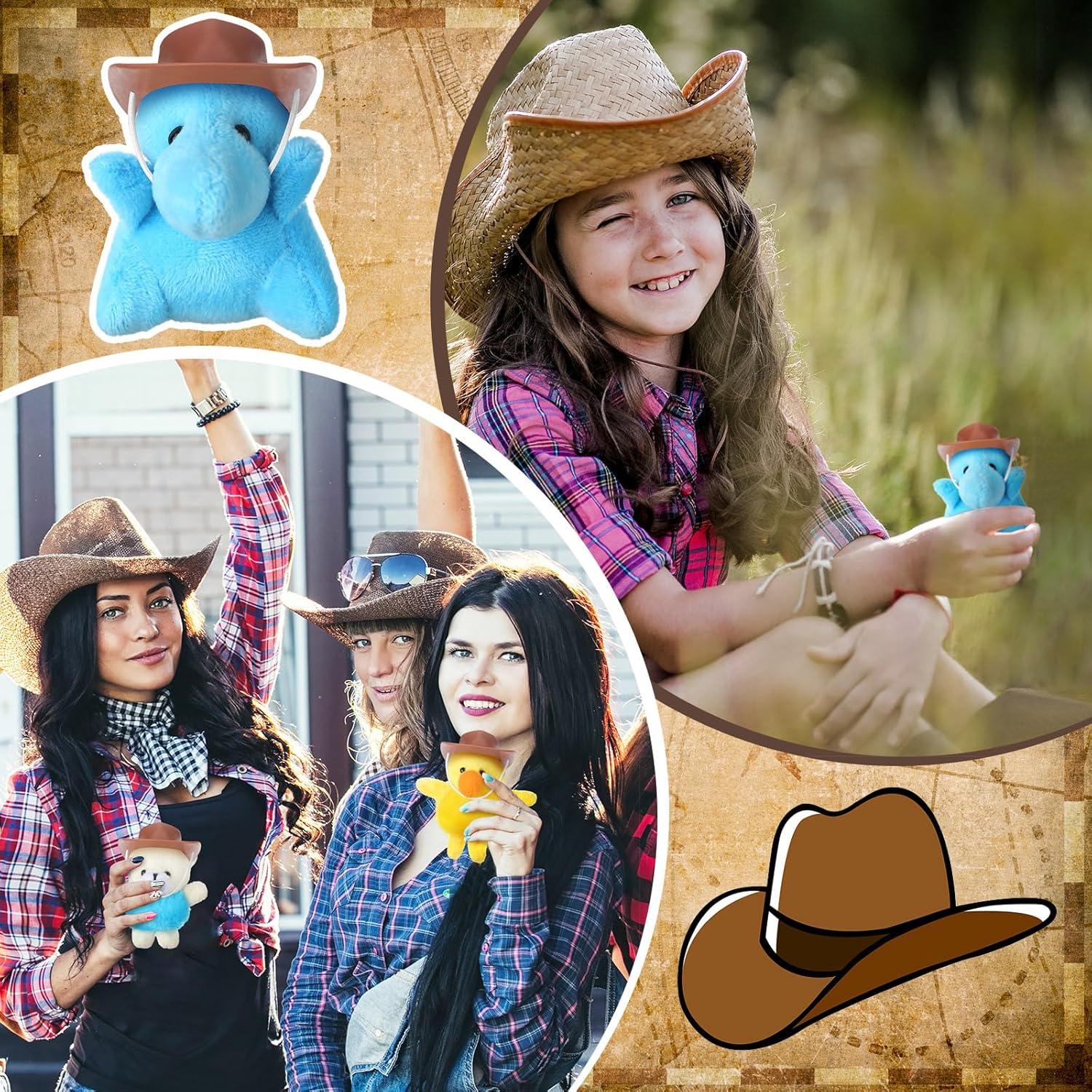 20 Mini Juguetes de Peluche Vaquero con Sombreros - Blueweenly