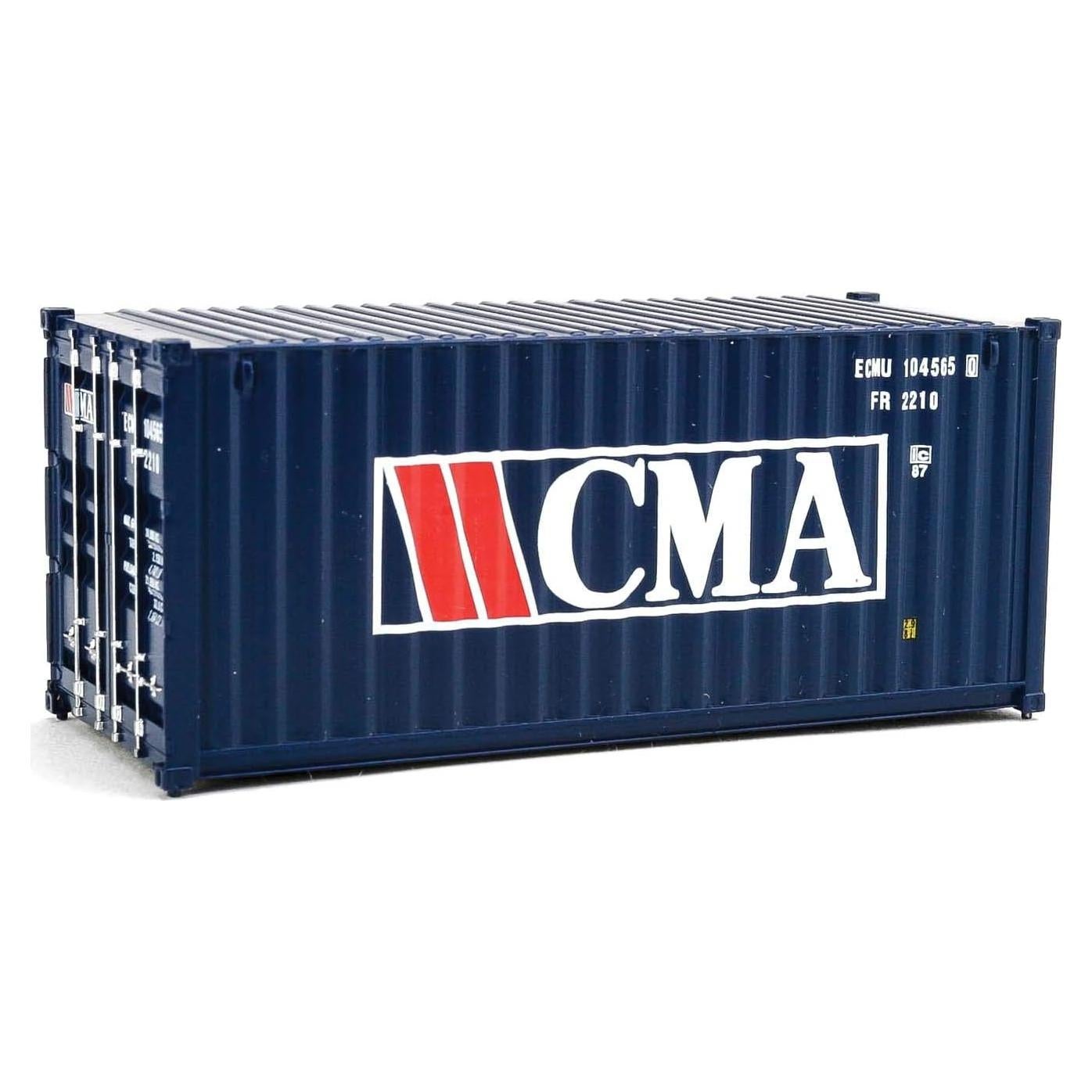 Contenedor Corrugado 20' Walthers CMA Azul Blanco Rojo