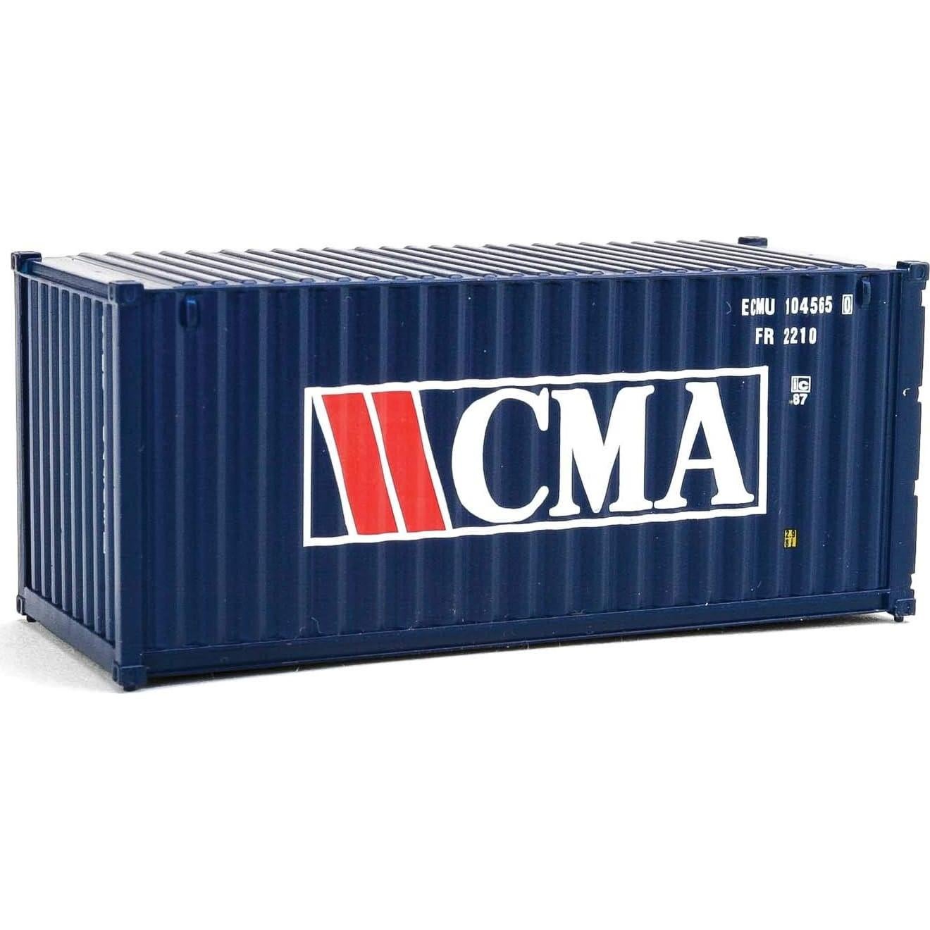 Contenedor Corrugado 20' Walthers CMA Azul Blanco Rojo