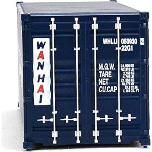 Contenedor Corrugado 20 pies Wan Hai HO 1:87 Azul y Blanco