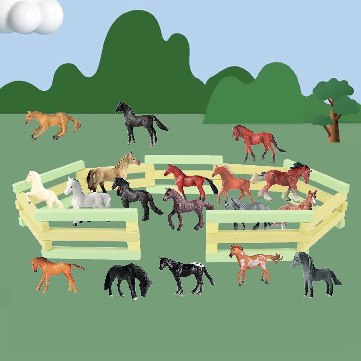 Set de 18 Figuras de Caballos RCOMG - Juguetes Educativos para Niños