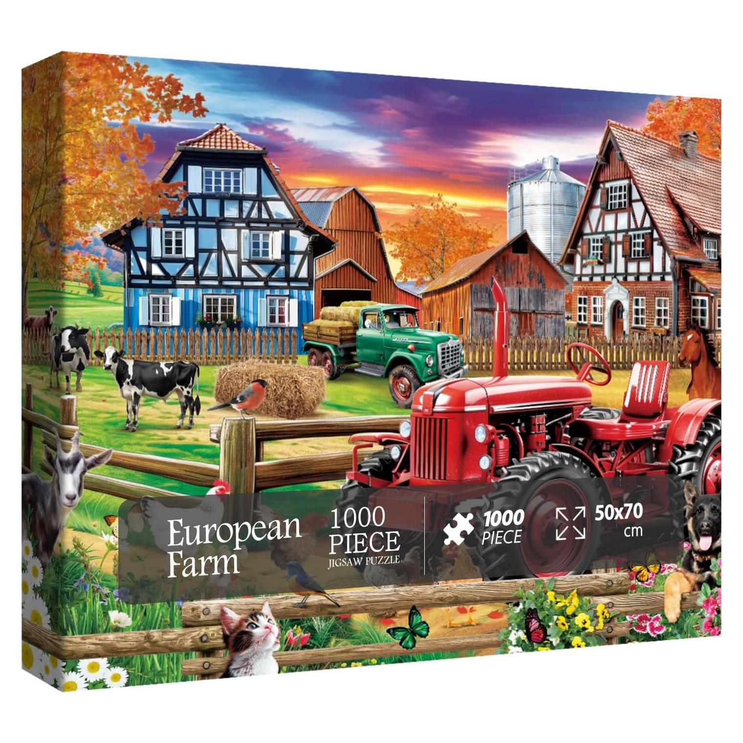 Rompecabezas de Granja Europea Larkipuzz 1000 Piezas HD