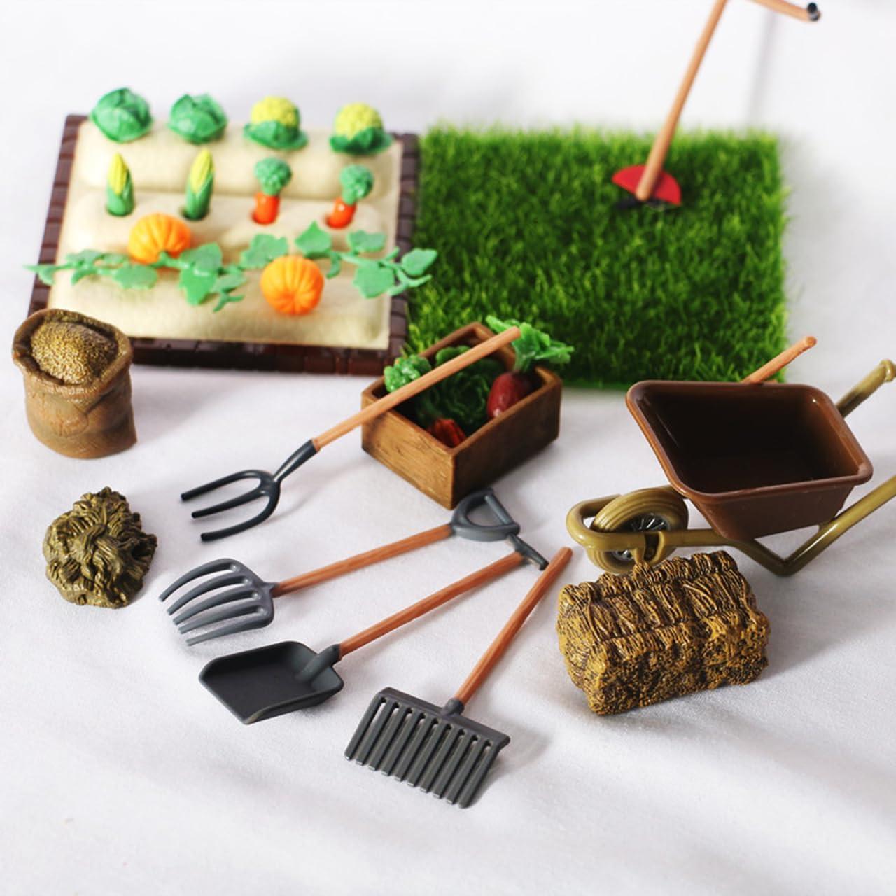 Kit Miniatura de Jardín NUOBESTY con Pala y Rastrillo