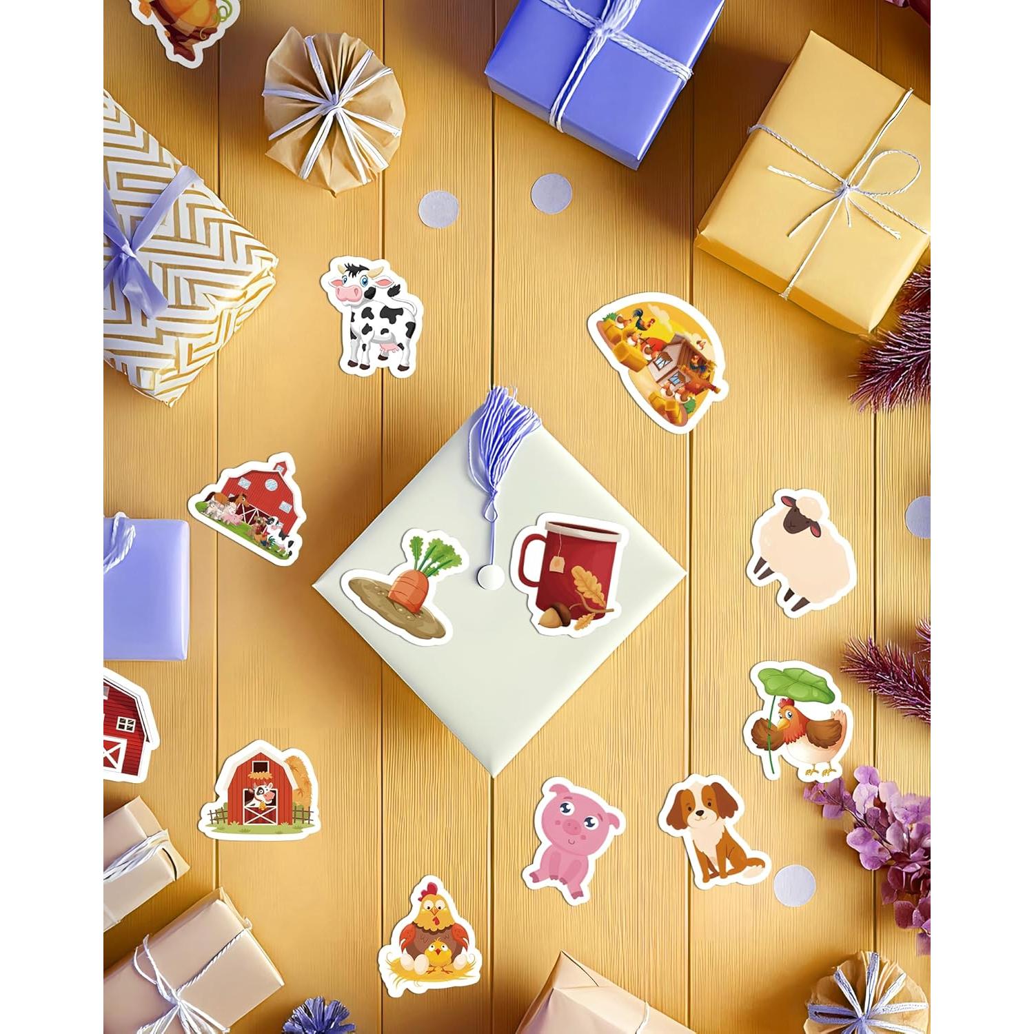 50 Pegatinas de Animales de Granja Spriggenix Reutilizables