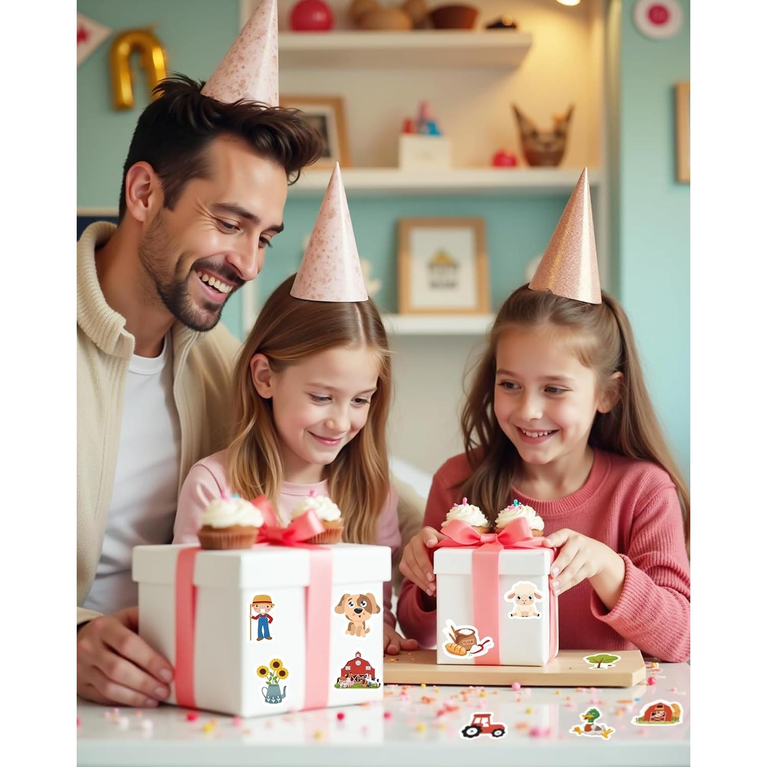 50 Pegatinas de Animales de Granja Spriggenix Reutilizables