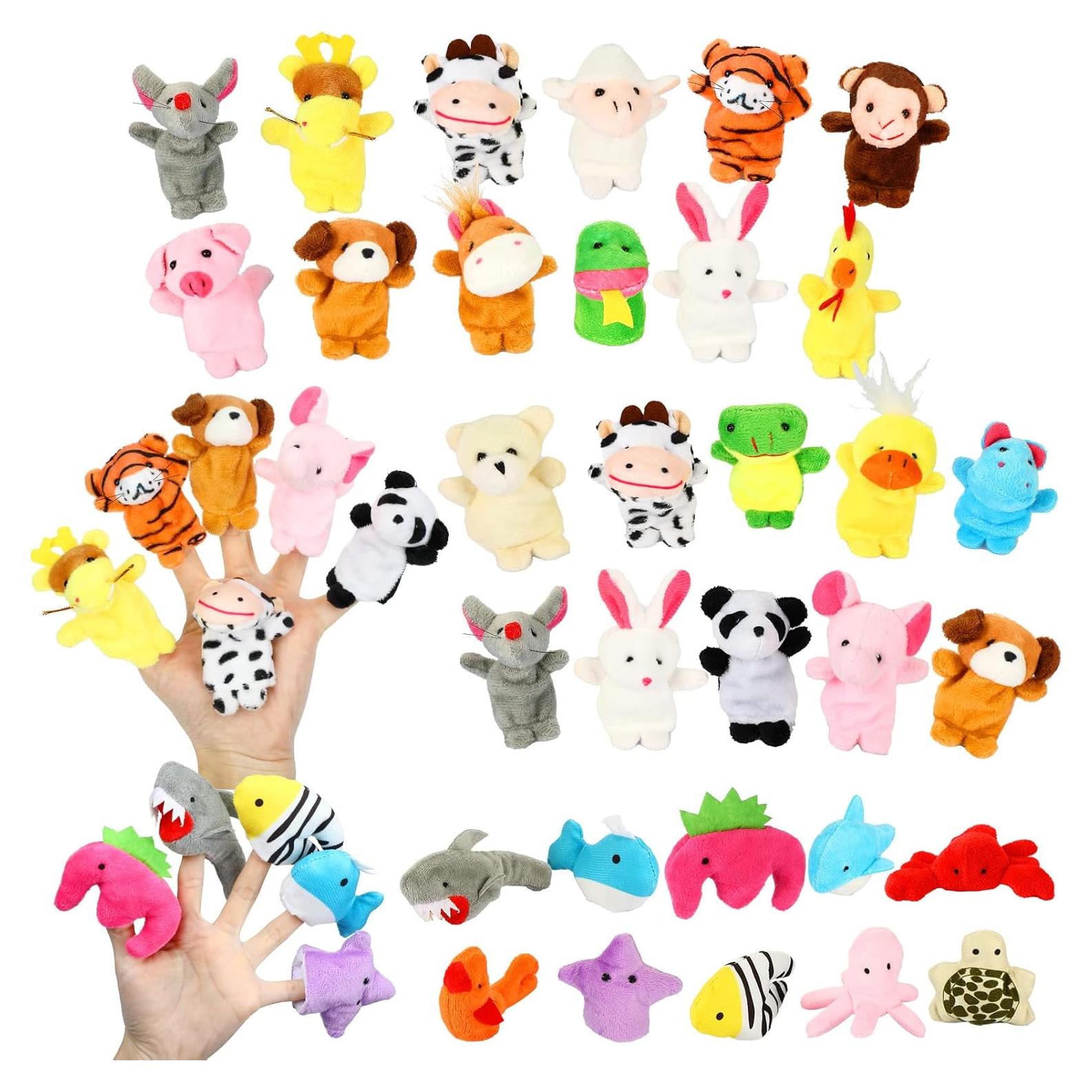 Conjunto de 32 Títeres de Dedo HyDren para Niños - Animales de Peluche