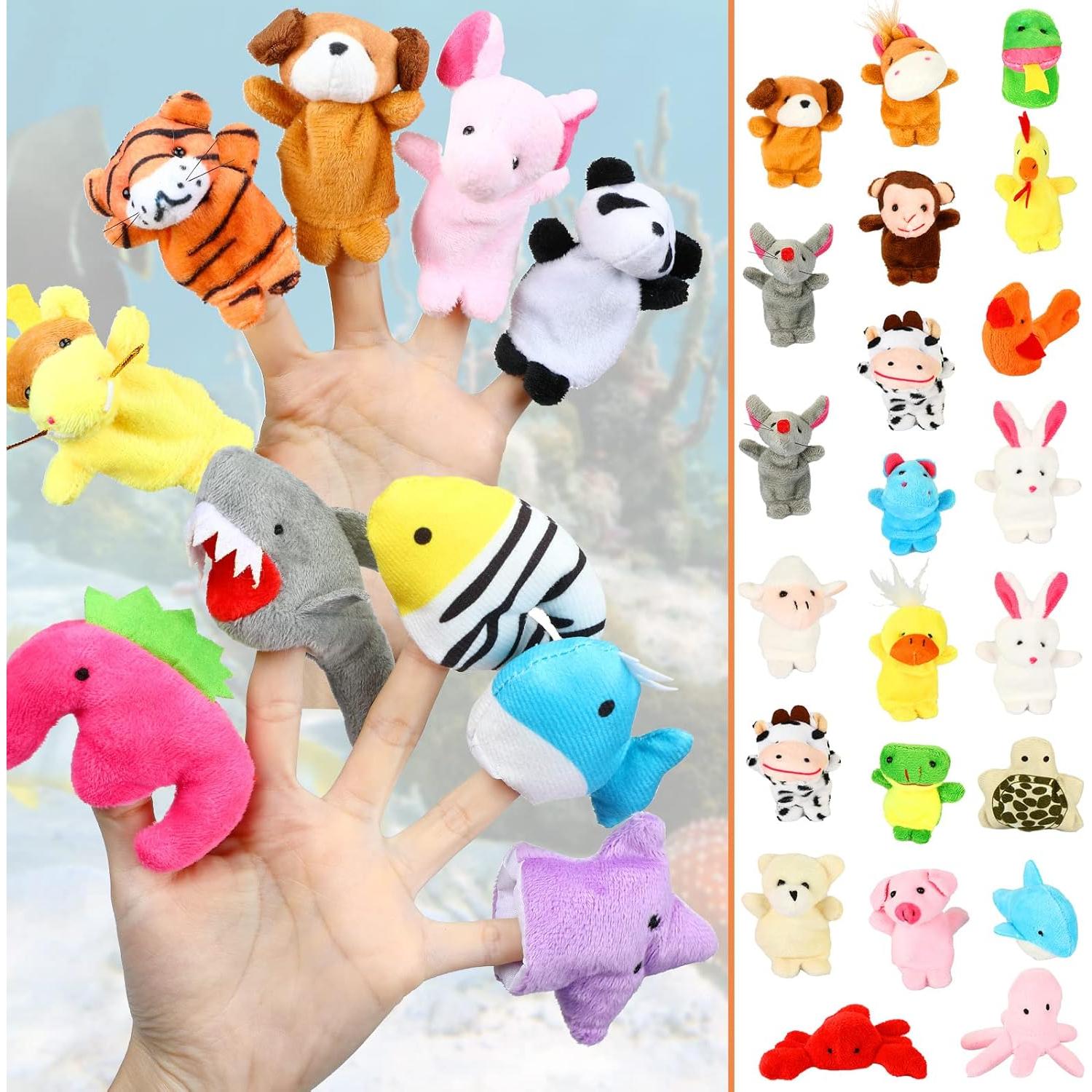 Conjunto de 32 Títeres de Dedo HyDren para Niños - Animales de Peluche