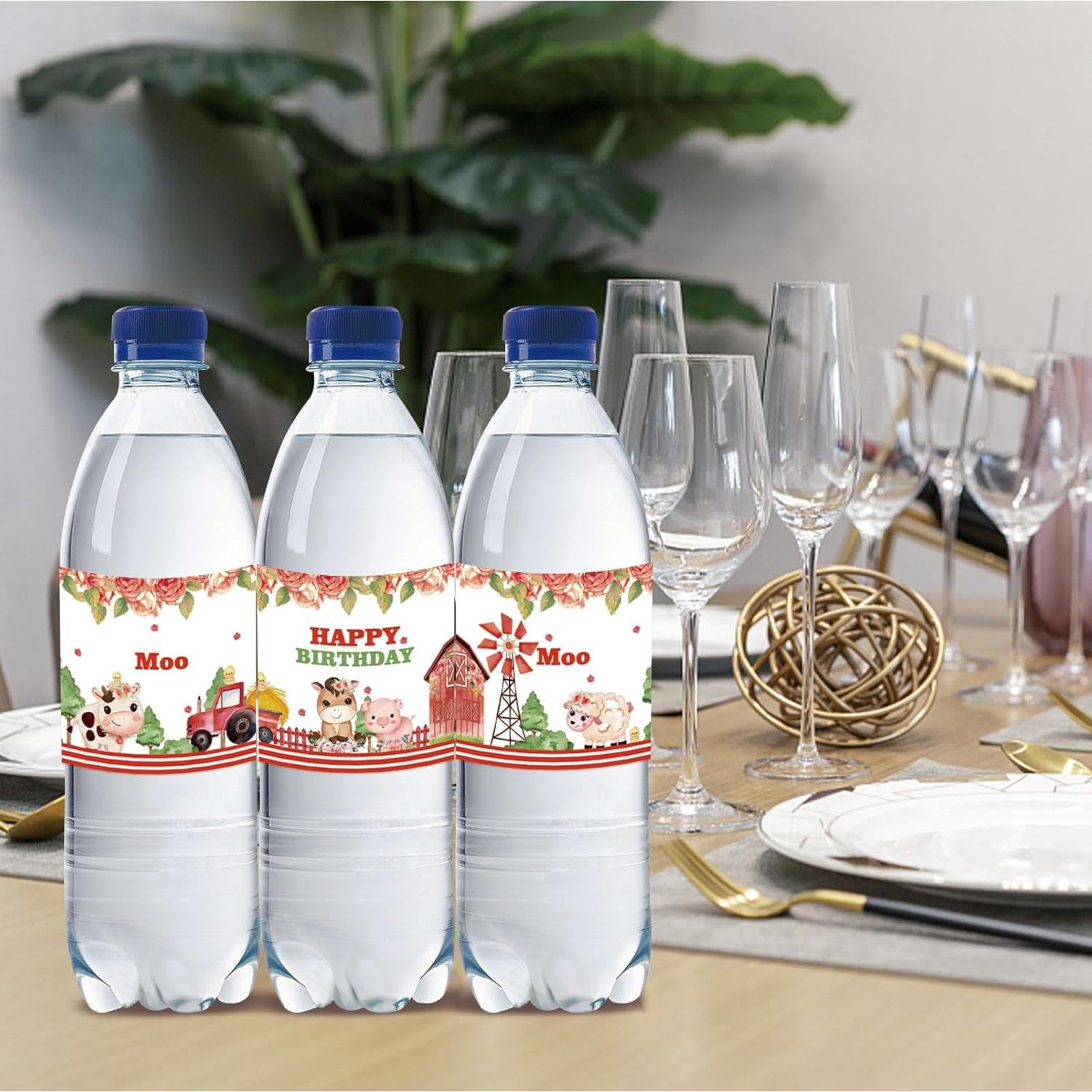 Etiquetas de Botellas de Agua de Vaca ROYAKZ - 32 Piezas