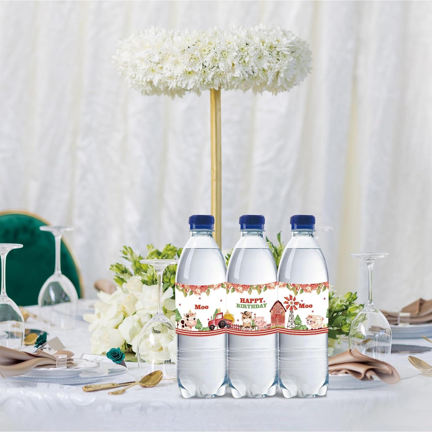 Etiquetas de Botellas de Agua de Vaca ROYAKZ - 32 Piezas