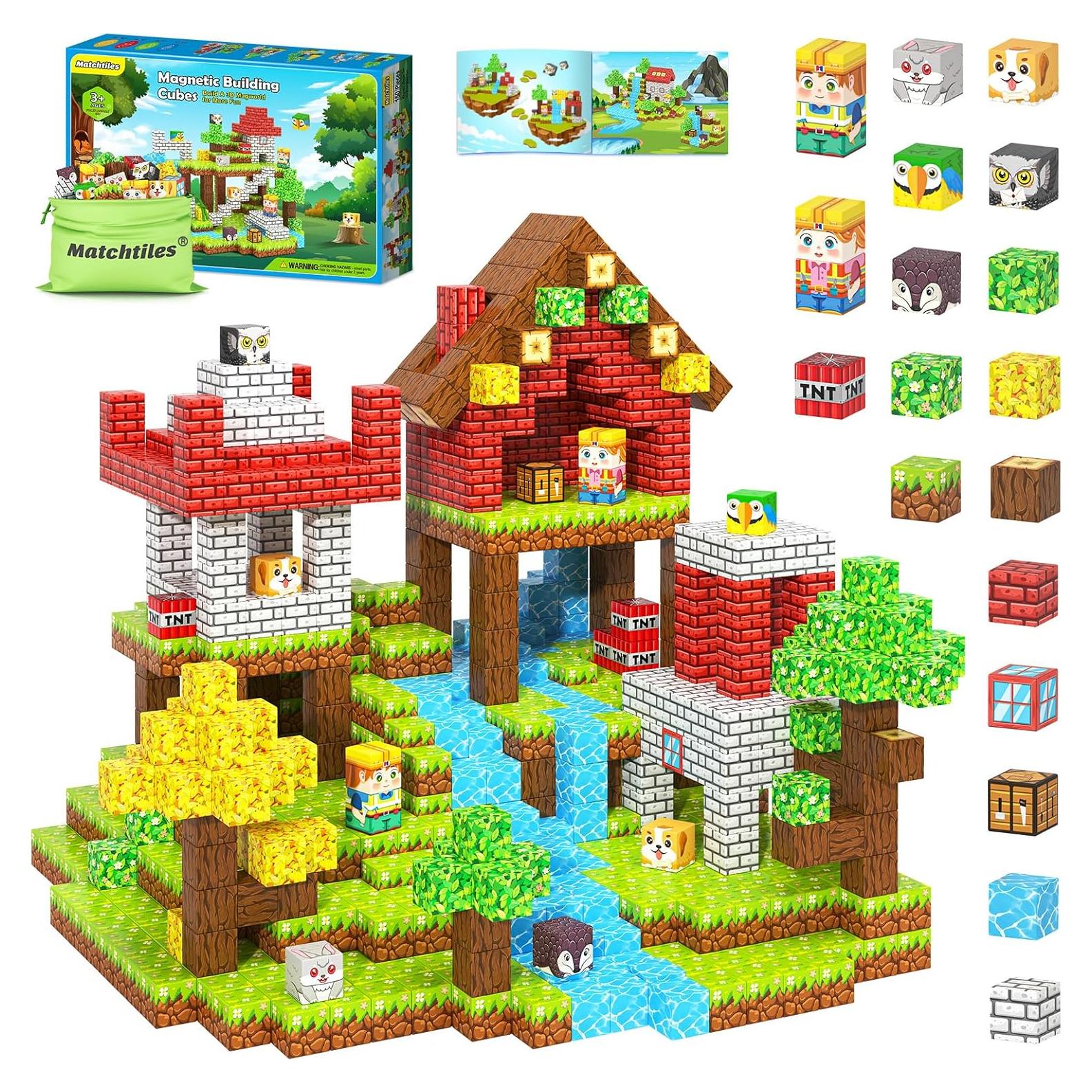 150PCS Bloques Magnéticos Matchtiles para Niños 3-12 Años