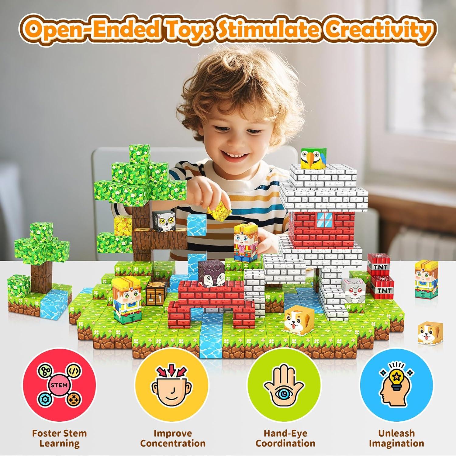 150PCS Bloques Magnéticos Matchtiles para Niños 3-12 Años