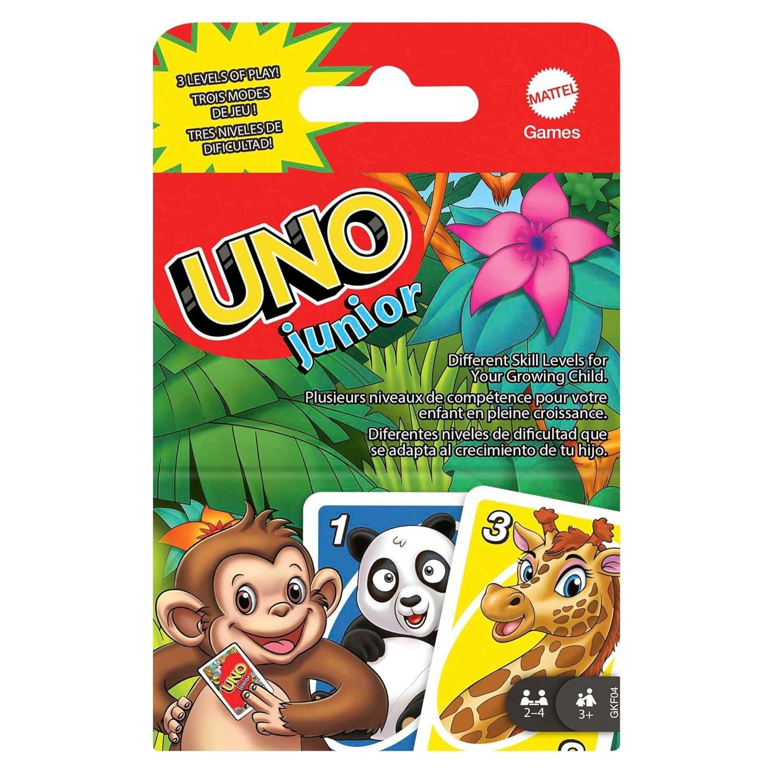 Juego de Cartas UNO Junior Mattel para Niños 3+ con Animales