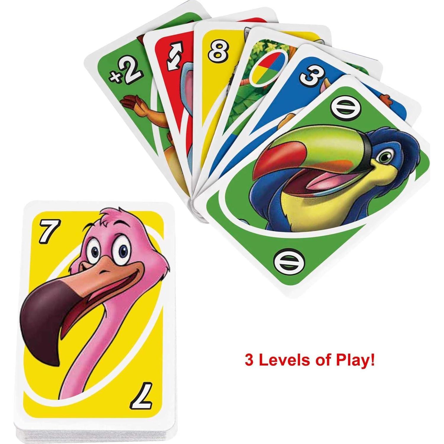 Juego de Cartas UNO Junior Mattel para Niños 3+ con Animales