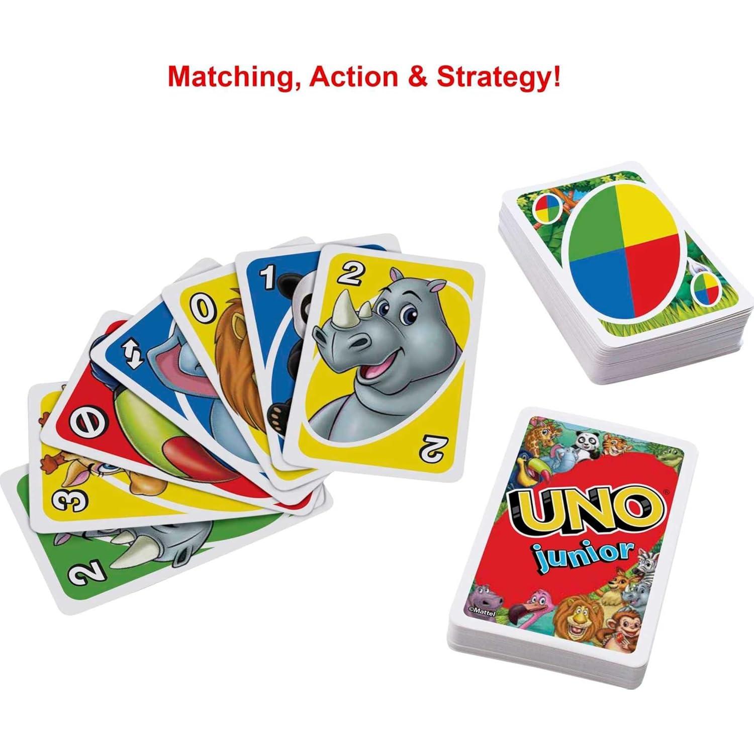Juego de Cartas UNO Junior Mattel para Niños 3+ con Animales