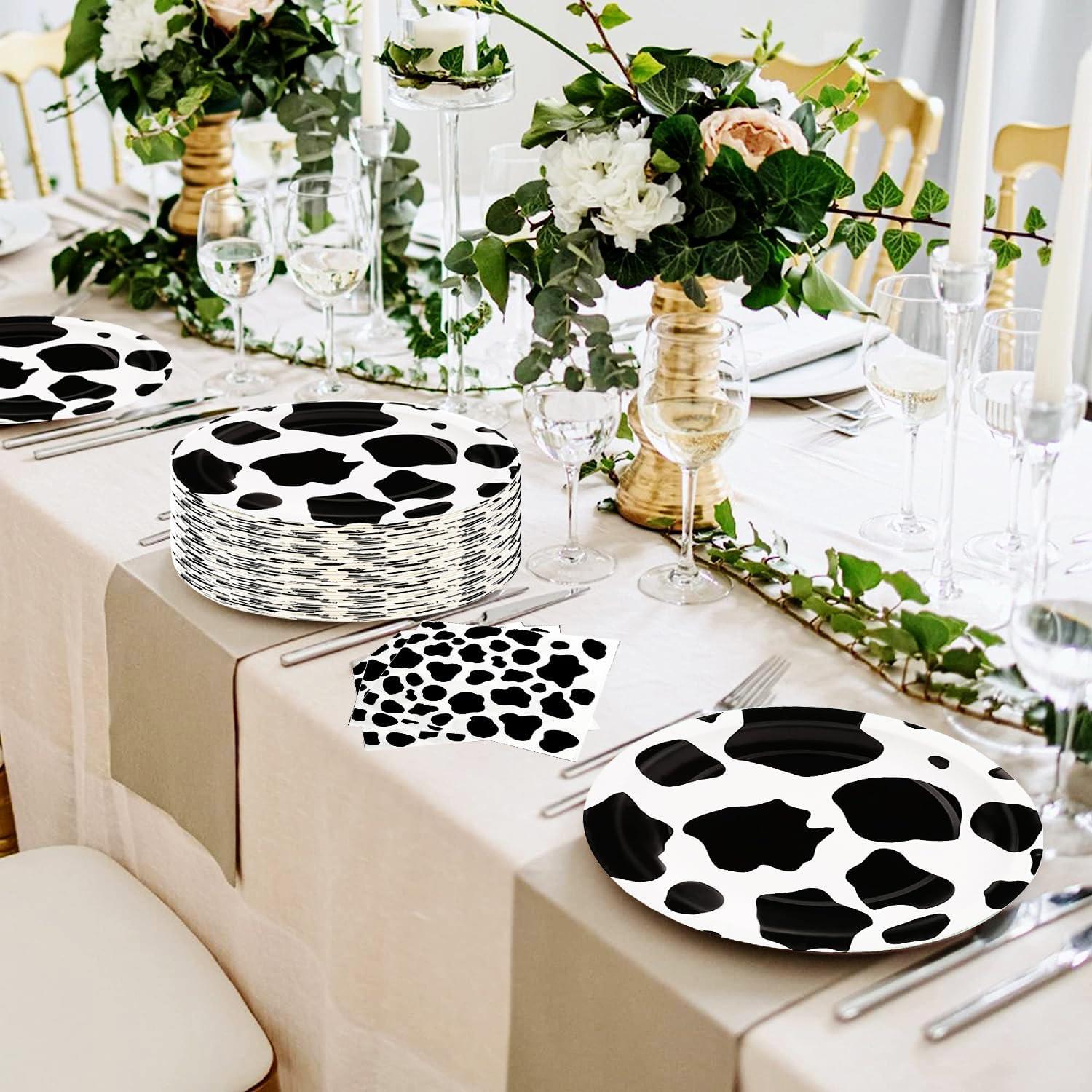 Set de Fiesta de Vaca 80 Piezas - Platos y Servilletas GOGUOGOFA