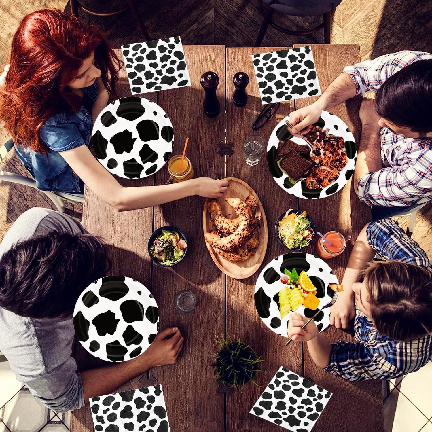 Set de Fiesta de Vaca 80 Piezas - Platos y Servilletas GOGUOGOFA