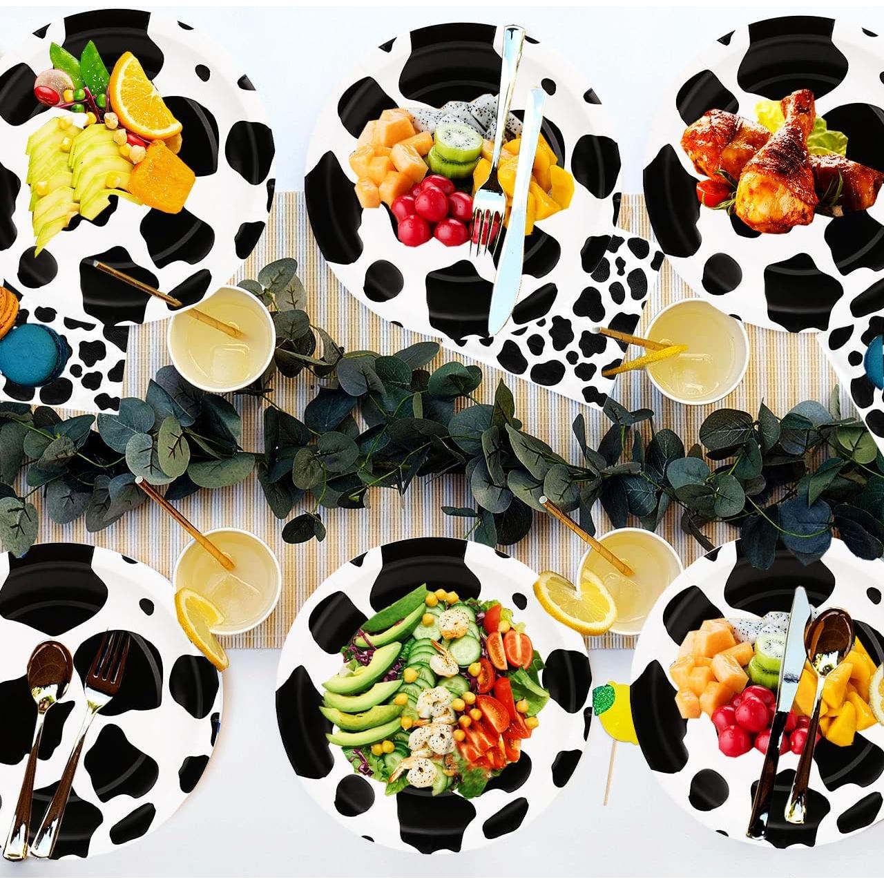 Set de Fiesta de Vaca 80 Piezas - Platos y Servilletas GOGUOGOFA