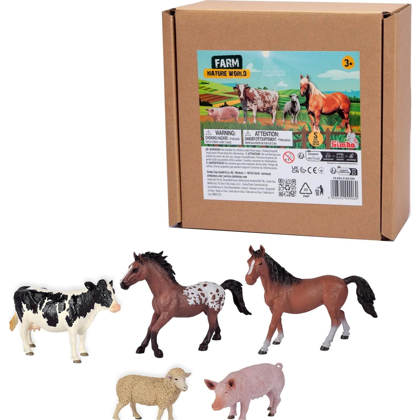 Conjunto de Animales de Granja Simba Toys - 5 Figuras Realistas