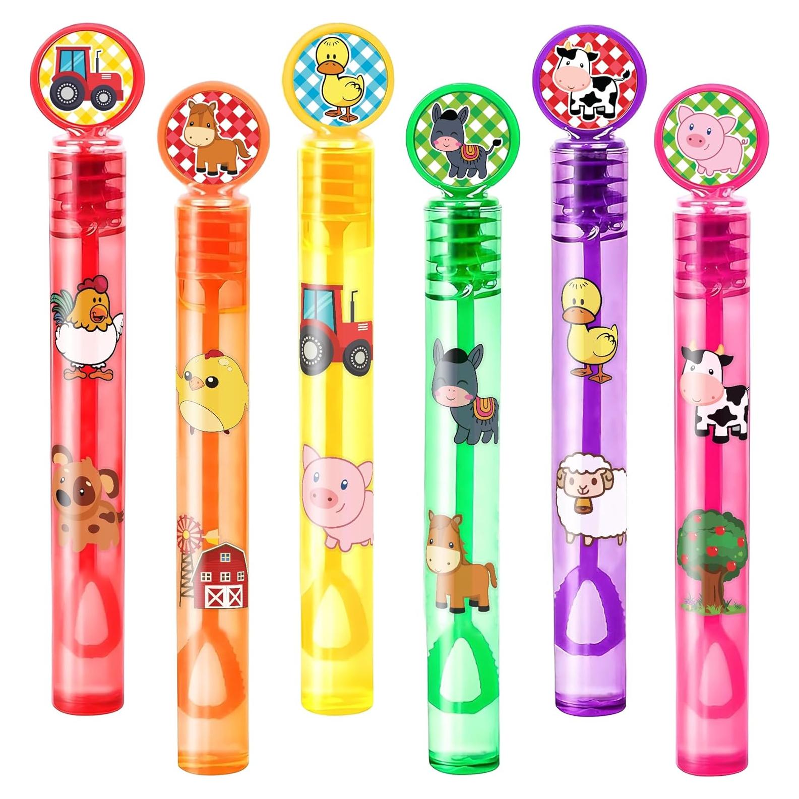 24 Burbujas de Animales de Granja + 96 Stickers Fiesta