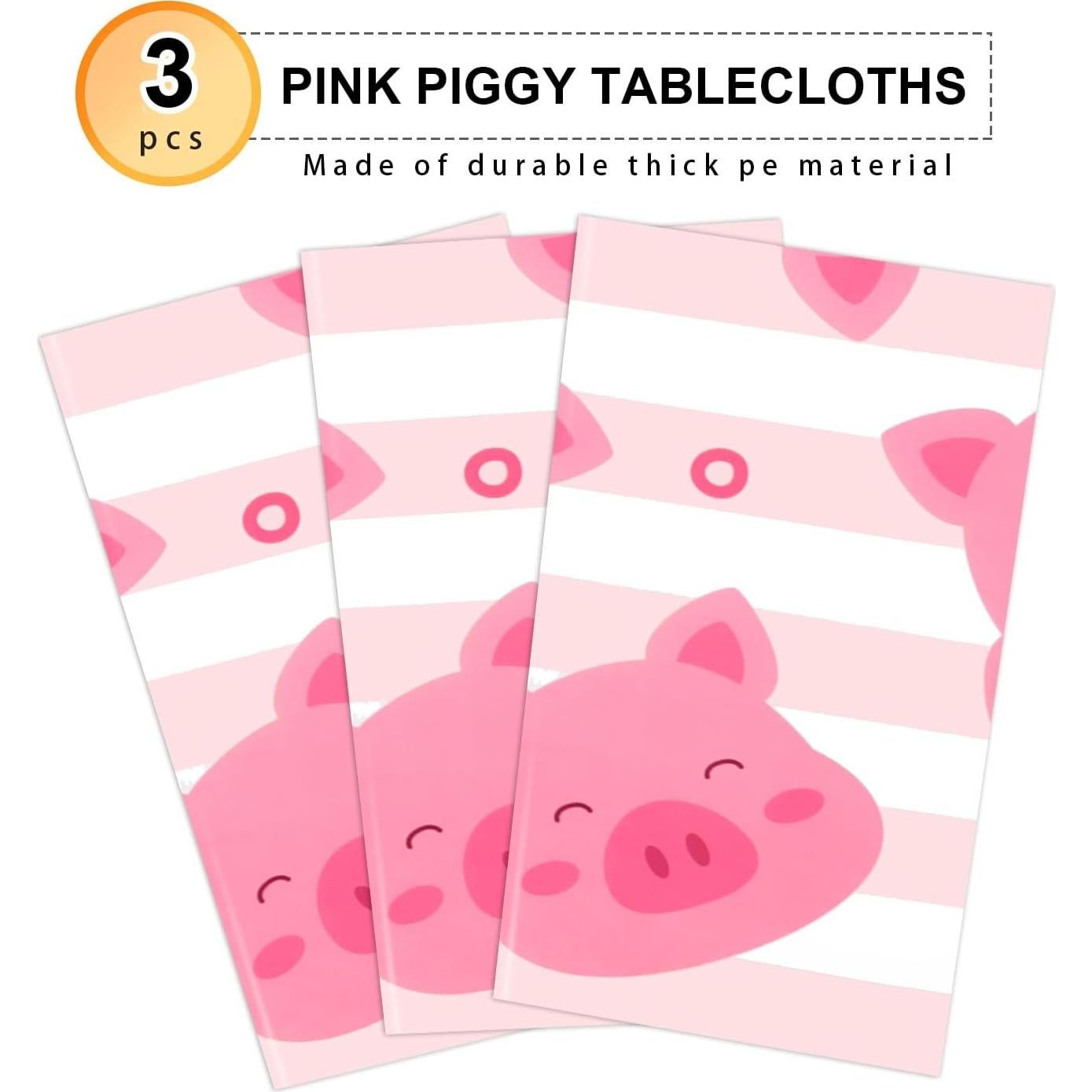 Manteles de Fiesta de Cerdo Rosa PHOGARY - 3PCS 130x220cm