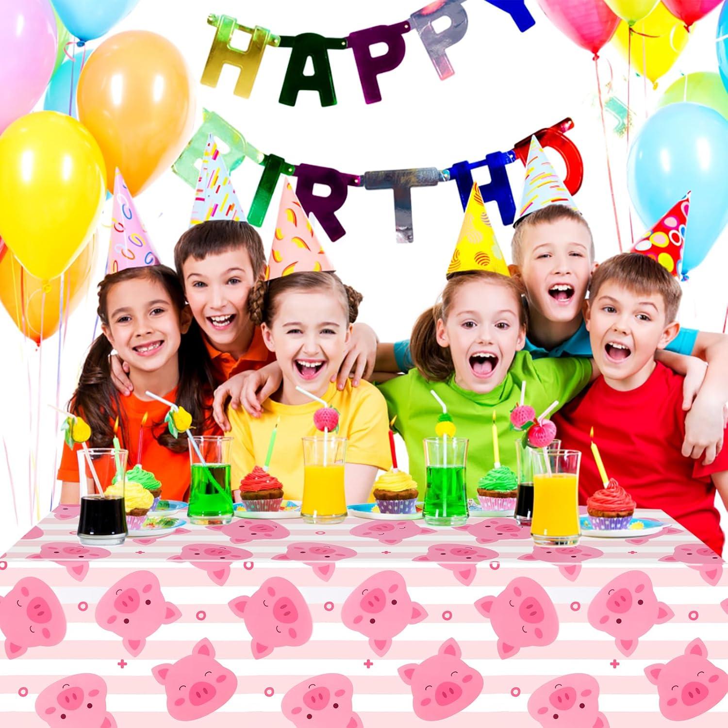 Manteles de Fiesta de Cerdo Rosa PHOGARY - 3PCS 130x220cm