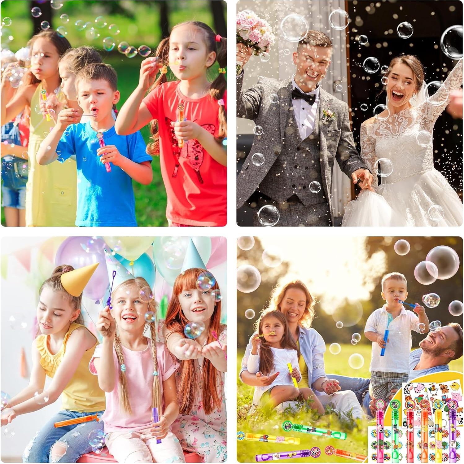 24 Varitas de Burbuja de Animales de Granja - Favor de Fiesta