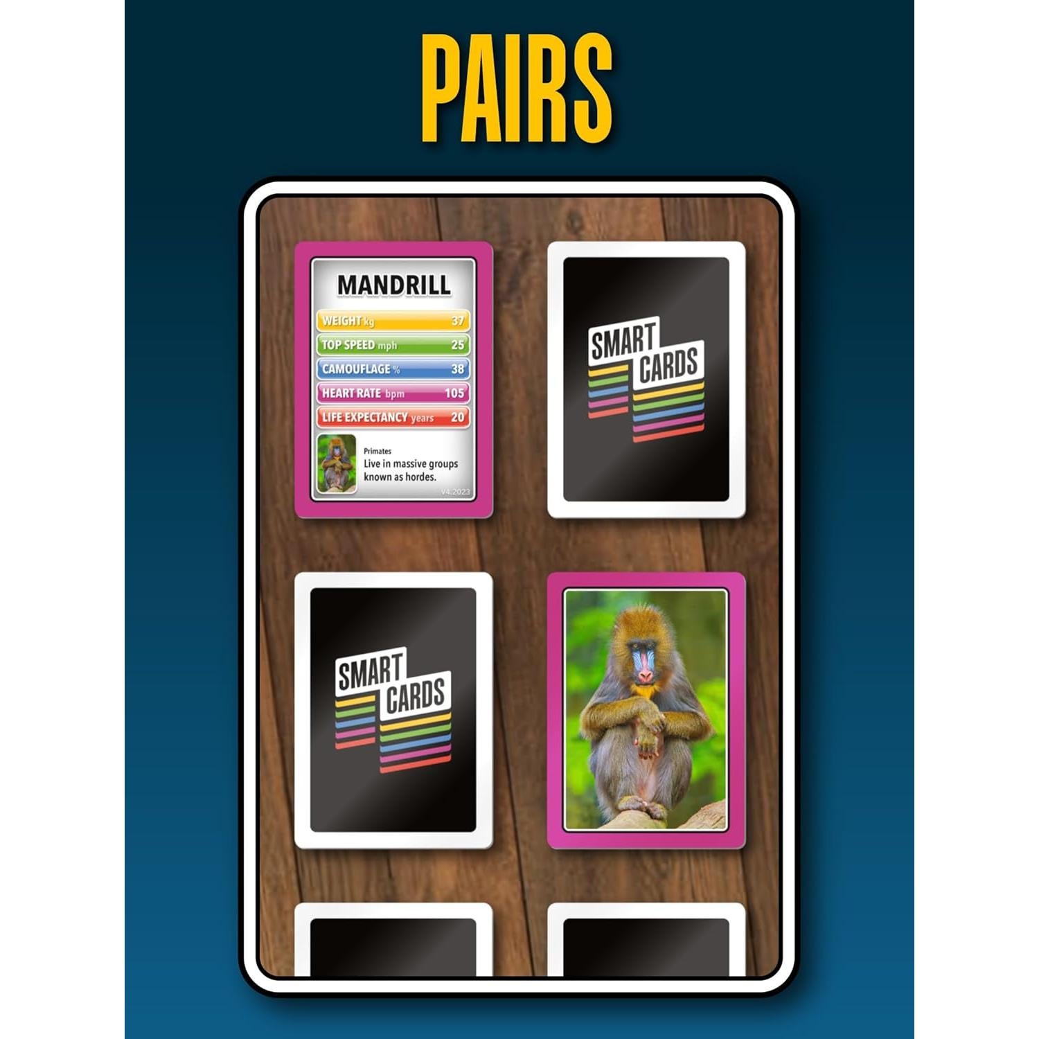 Tarjetas Inteligentes Animales Poptacular 50 Tarjetas 7 Juegos